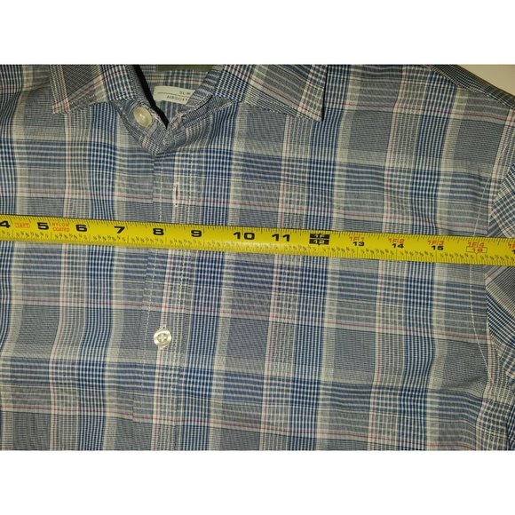 Mens Michael Kors Dress Shirts Button Down Navy Multi Color Slim Fit 15 1/2 34-3 - Picture 6 of 9